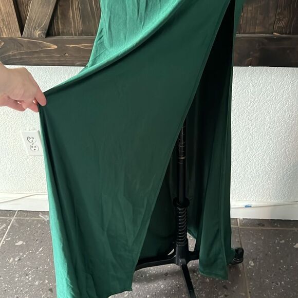 Off Shoulder Split Thigh Dress Elegant Solid Bodycon Cocktail Party Maxi… - Picture 5 of 13